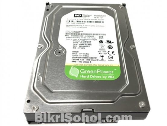 Western Digital 500GB Internal Hard Drive 1 Year Warranty